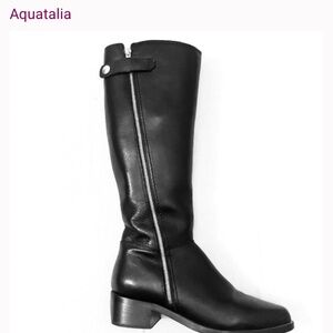 Aquatalia Black Geovanna Calf Boots Size 9.5